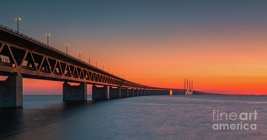 Transportation Photograph - Oresund Bridge, Malmo, Sweden by Henk Meijer Photography