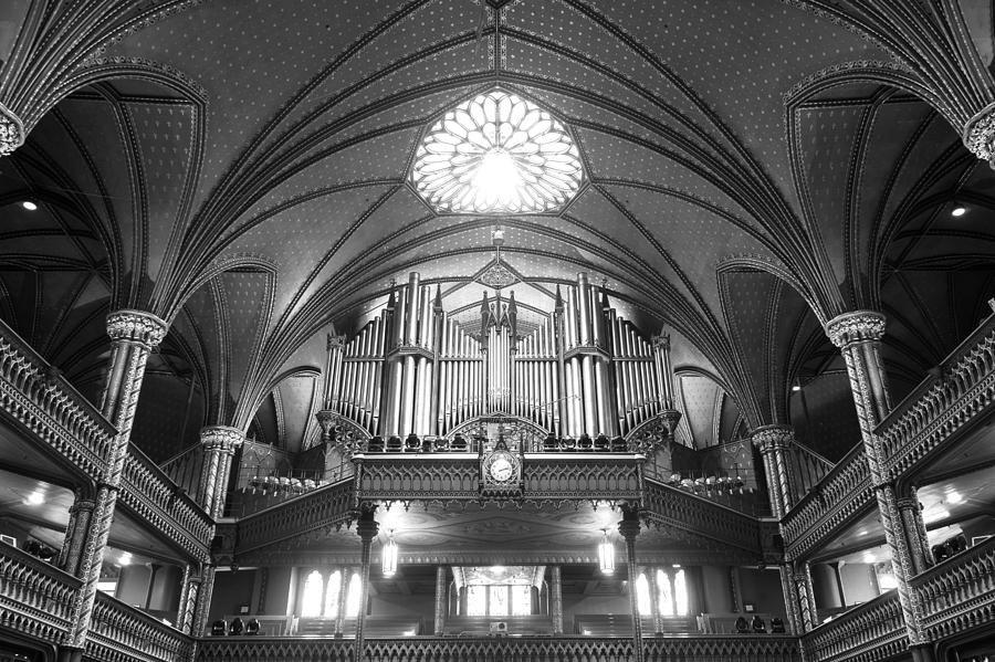 Notre Dame Photograph - Organ Inside The Notre Dame Montreal by For Ninety One Days