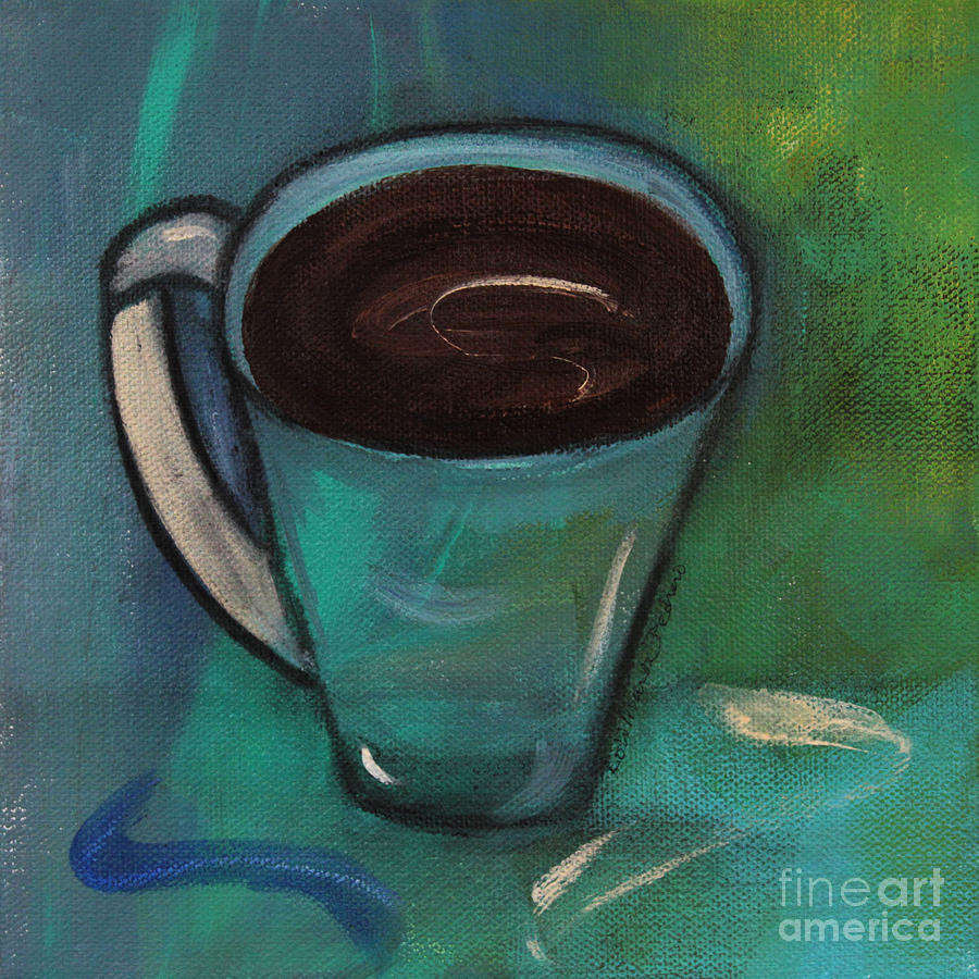 Coffee Painting - Organic Cup of Coffee by Robin Pedrero