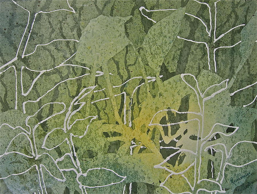 Organic Green Painting by Carolyn Rosenberger