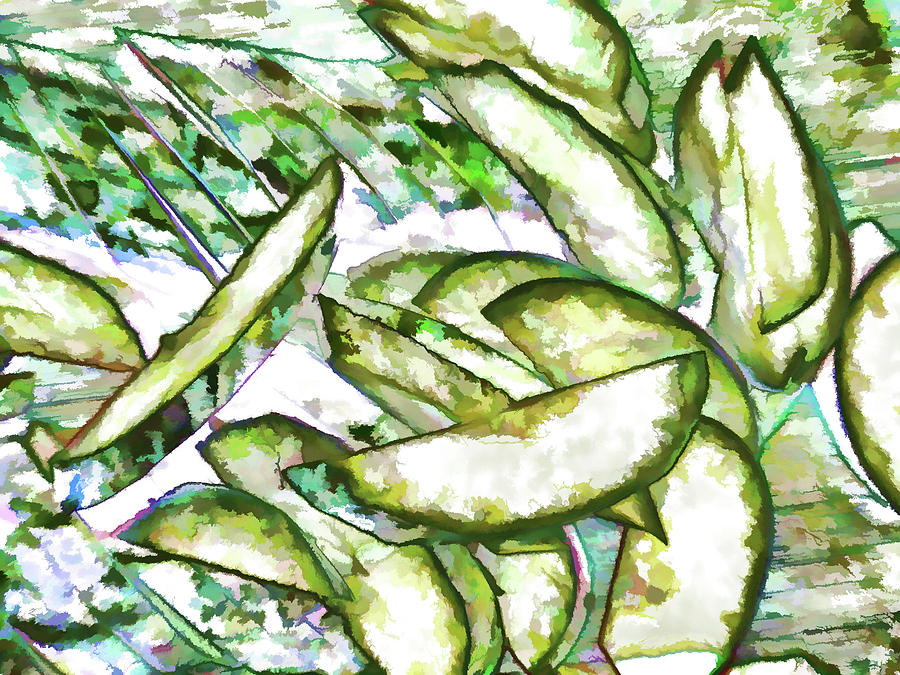 Organic green vegetable Painting by Jeelan Clark