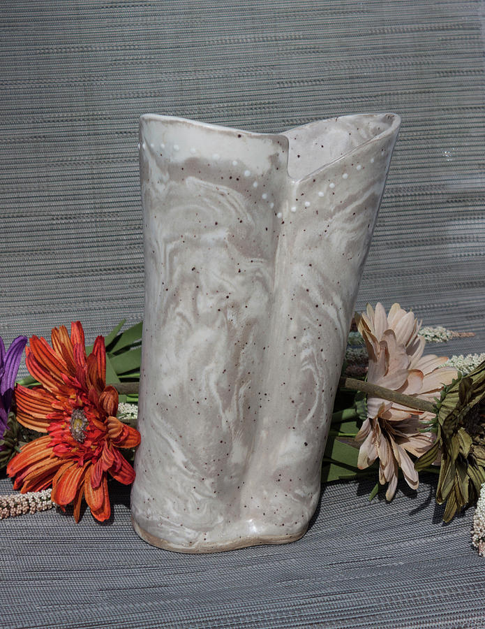 Organic Marbled Ceramic Clay Vase Photograph by Suzanne Gaff