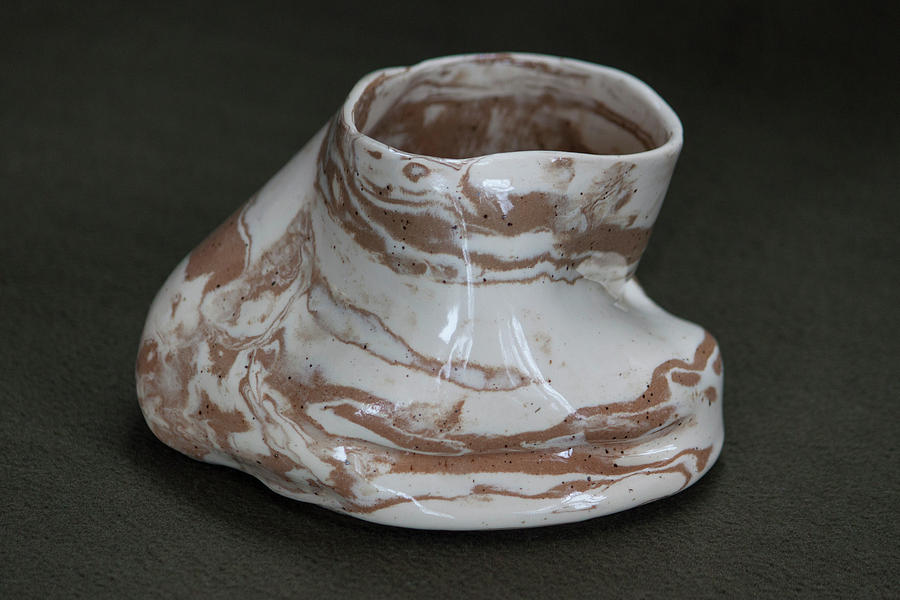 Organic Marbled Clay Ceramic Vessel Ceramic Art by Suzanne Gaff
