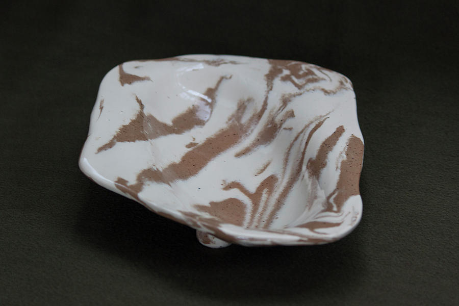 Organic Oval Marbled Ceramic Dish Ceramic Art by Suzanne Gaff
