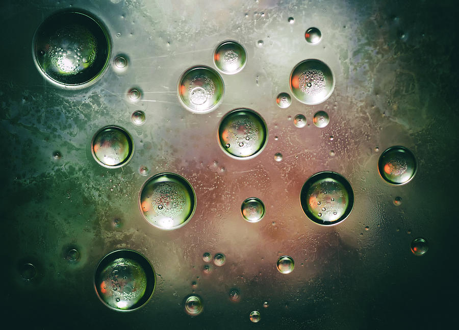 Organic Silver Oil Bubble Abstract Photograph by John Williams