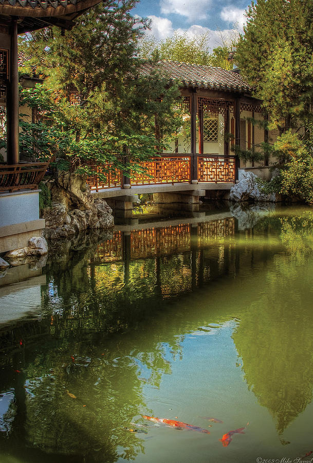 Orient - Bridge - The Chinese Garden Photograph by Mike Savad