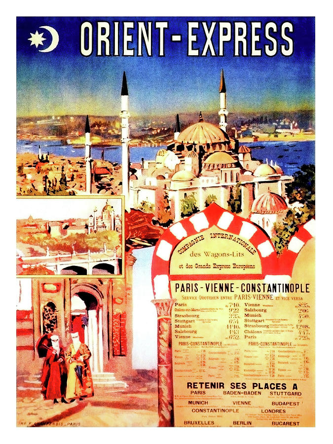 Orient Express, Istanbul, vintage travel poster Painting by Long Shot