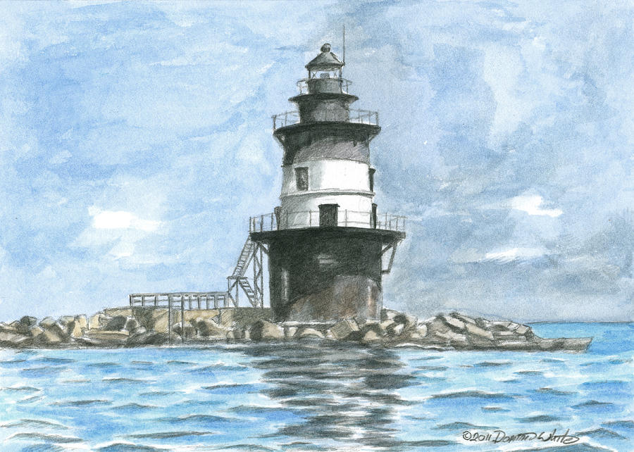 Orient Point Lighthouse Painting by Dominic White