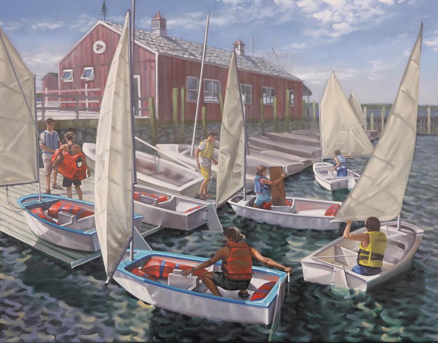 Orient Point Sailing Painting by Gary M Long