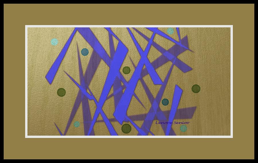 Oriental Abstract in Blue and Gold Painting by Lenore Senior