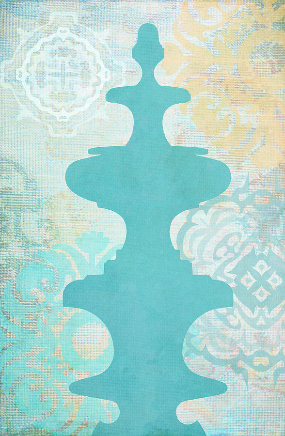 Oriental Far East Design Blue Photograph by Suzanne Powers
