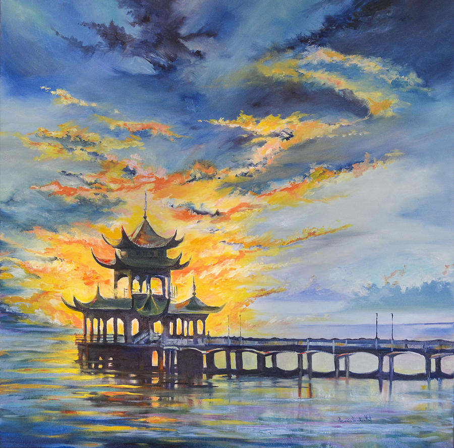 Oriental Fire. China Painting by Ksenia VanderHoff