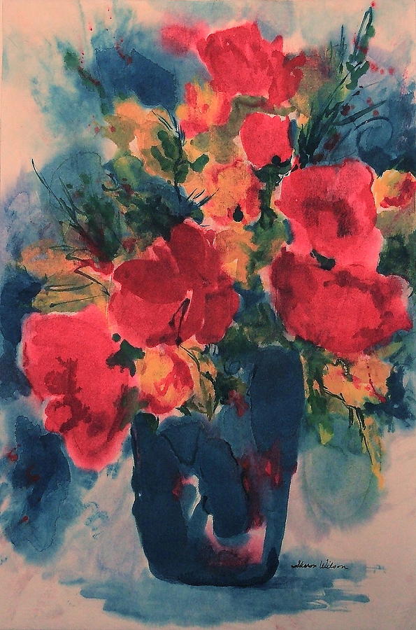 Oriental Flowers Painting by Sharon K Wilson