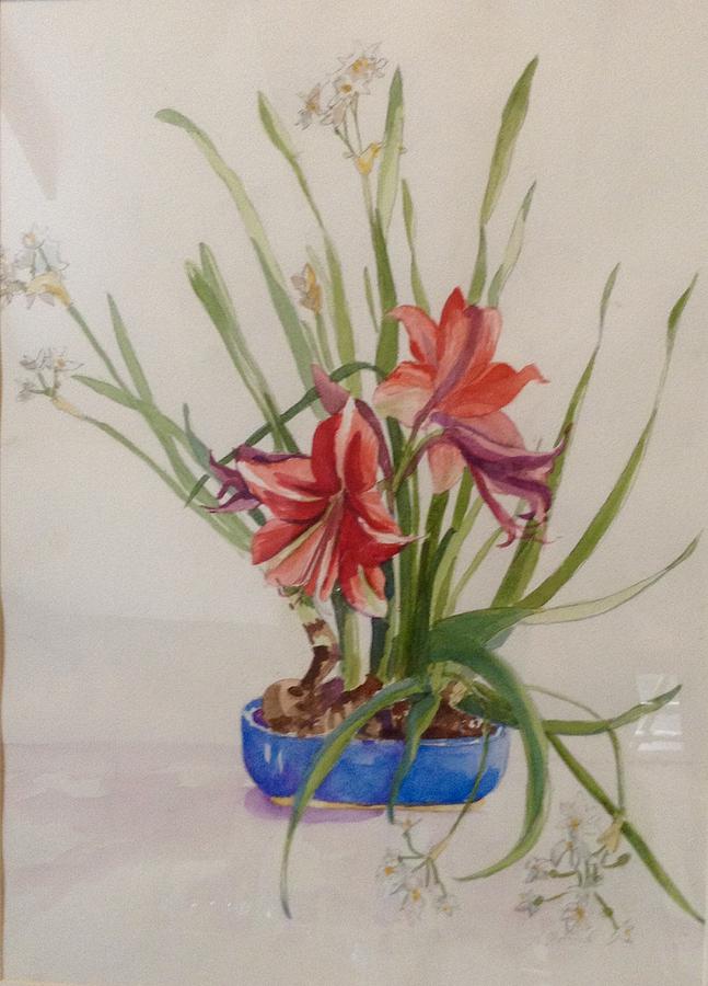 Oriental Lilies and Paperwhites Painting by Natalie Stafford - Fine Art ...