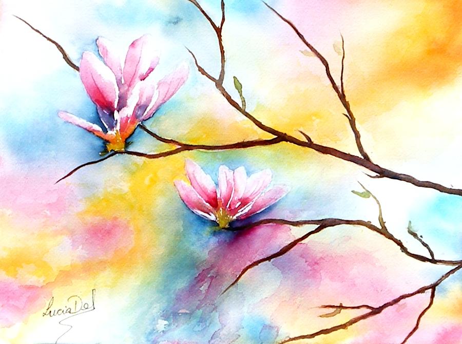 Magnolia Movie Painting - Oriental Lotus by Lucia Del
