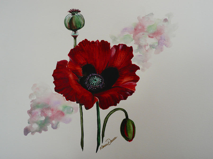 Oriental Poppy Painting by Karin  Dawn Kelshall- Best