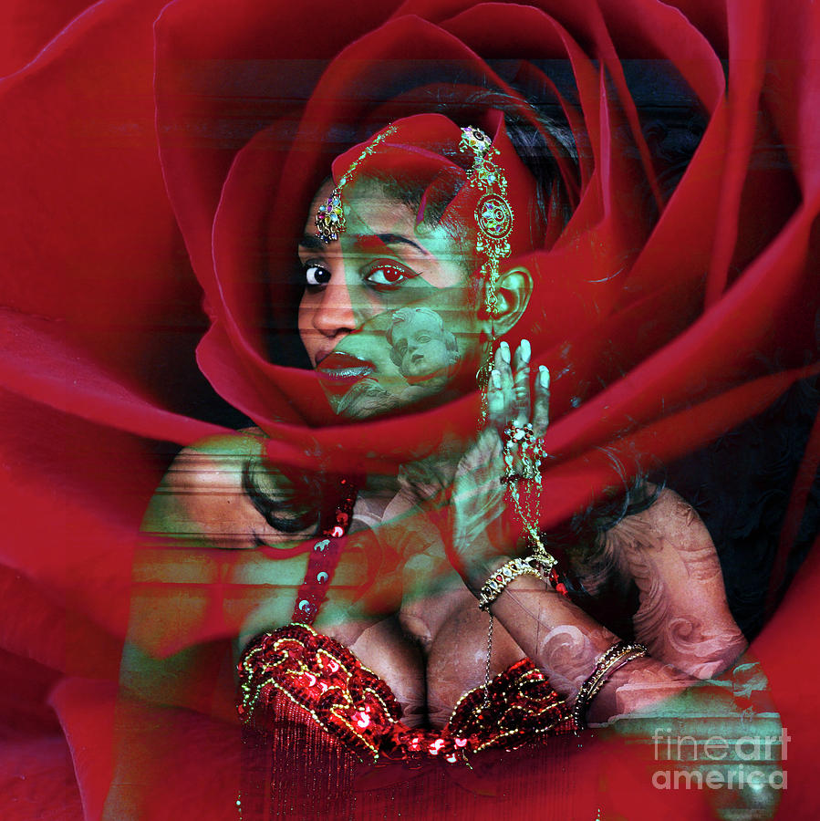 Oriental Rose meets Baroque Angel Digital Art by Silva Wischeropp