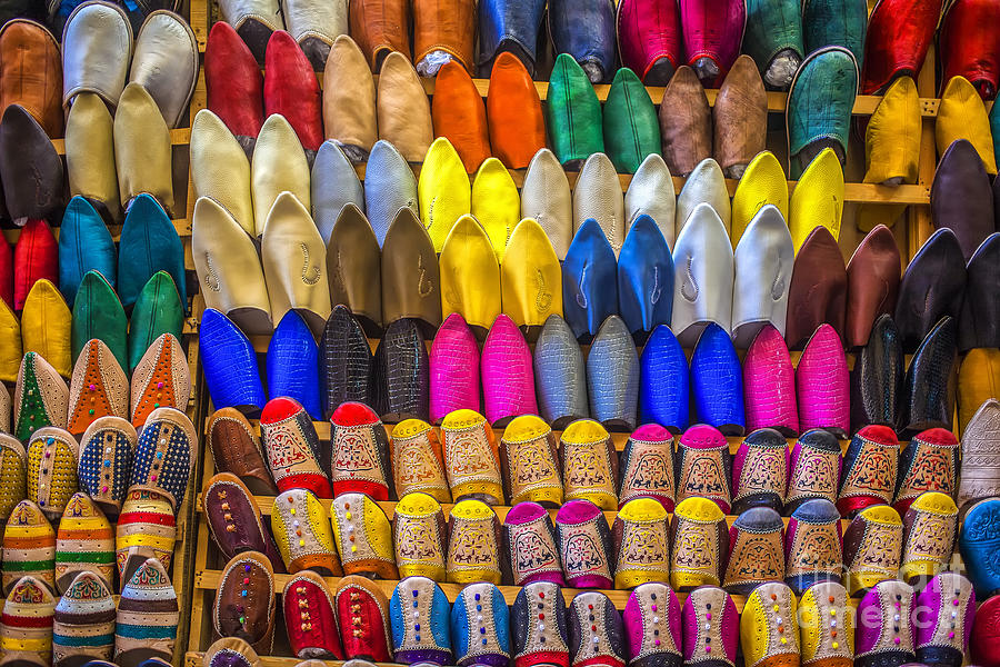 Oriental shoes on display Photograph by Patricia Hofmeester