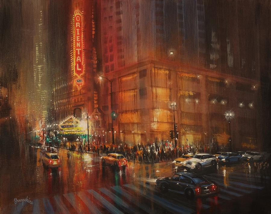 Oriental Theater Chicago Painting by Tom Shropshire