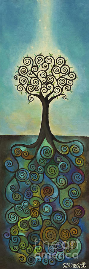 Tree Painting - Origin one by Manami Lingerfelt