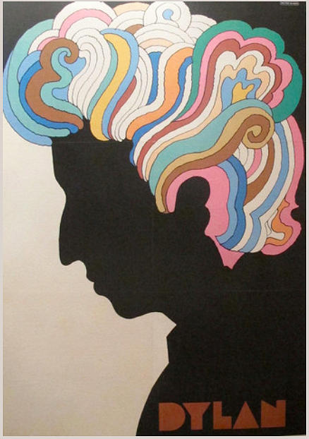 Original 1966 Bob Dylan Silhouette Poster Drawing by Milton Glaser - Pixels