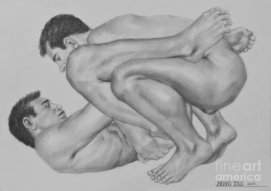Naked Man Drawing By Kasuka Abarai.