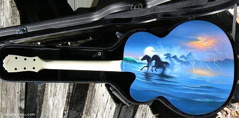 Fantasy Painting - Original Commissioned Guitar by Jim Warren