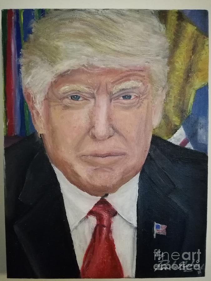 Original Donald Trump Portrait Oil Painting Painting By Paul Machin