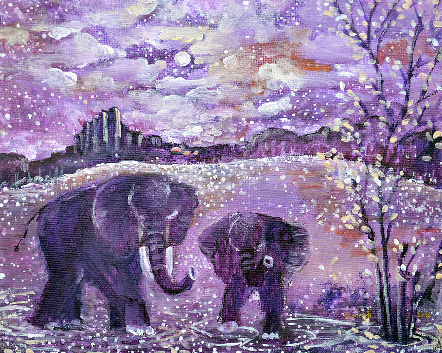 Elephant Painting - Singing and Dancing with You all the way to heaven Painting by Ashleigh Dyan Bayer
