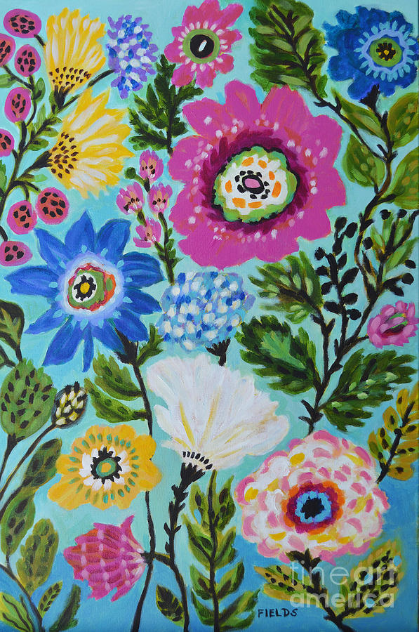 Nature Painting - Original Flowers Painting by Karen Fields