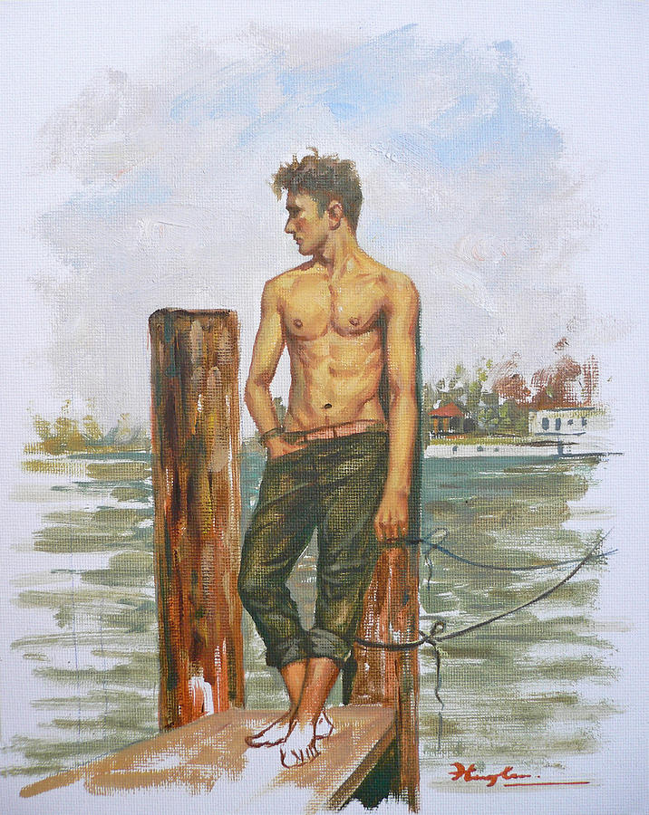 Print Of An Original Male Nude Oil Painting Nice Man Erotic Art My   Original Oil Painting Art Male Nude Boy On Canvas Panle 16 1 26 03 Hongtao Huang 