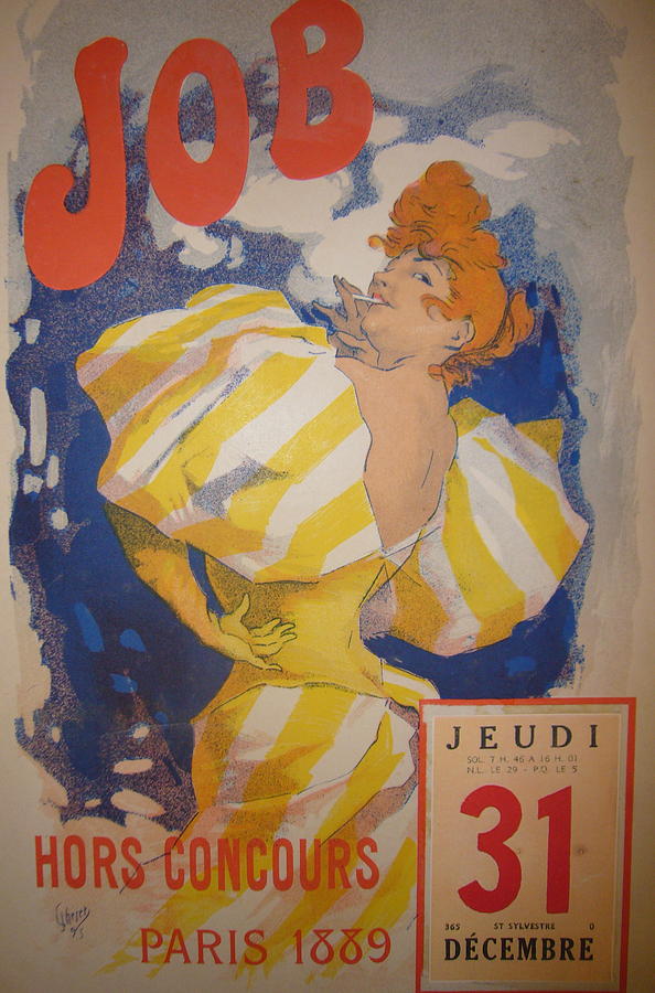 Original Vintage Calendar 1889 Mixed Media by Cheret Jules