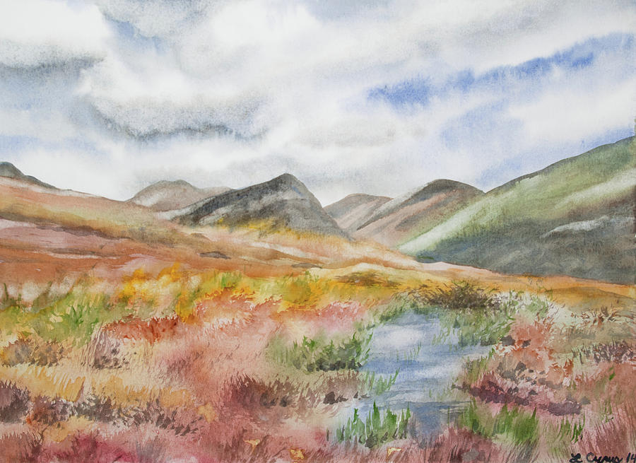 Original Watercolor - Autumn Irish Landscape Painting by Cascade Colors