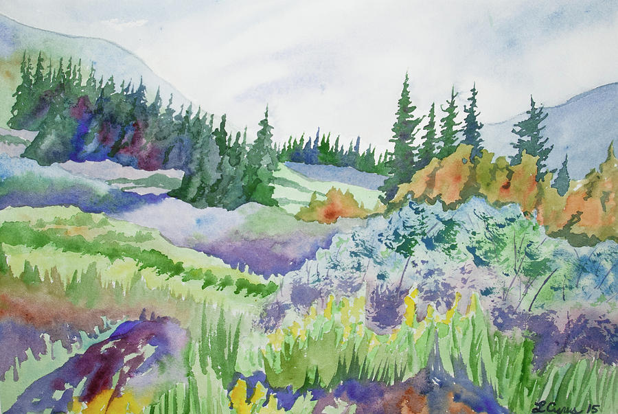 Original Watercolor - Summer in the Rockies Painting by Cascade Colors