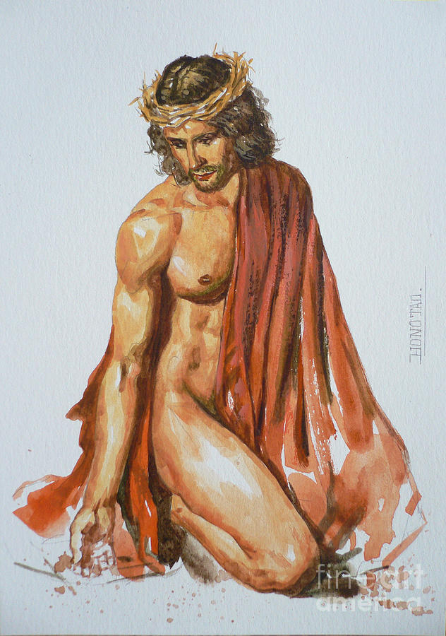 Original Watercolour Painting Art Jesus  On Paper #16-1-26-10 Painting