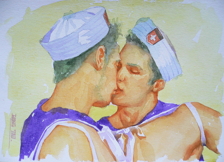 beautiful gay men kissing