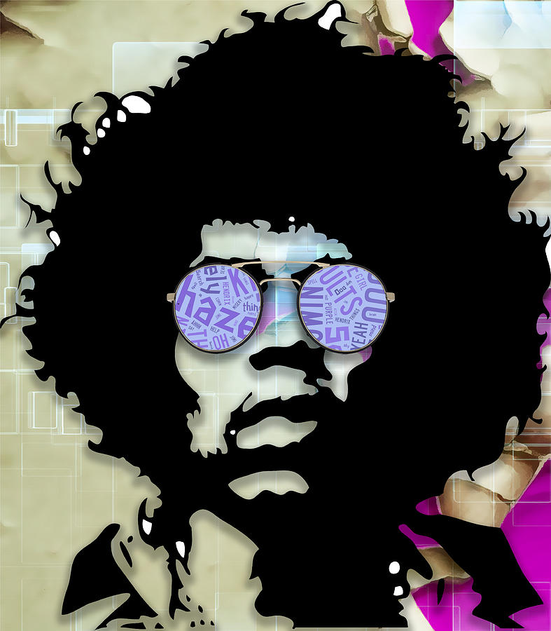 Originality Jimi Hendrix Mixed Media by Marvin Blaine