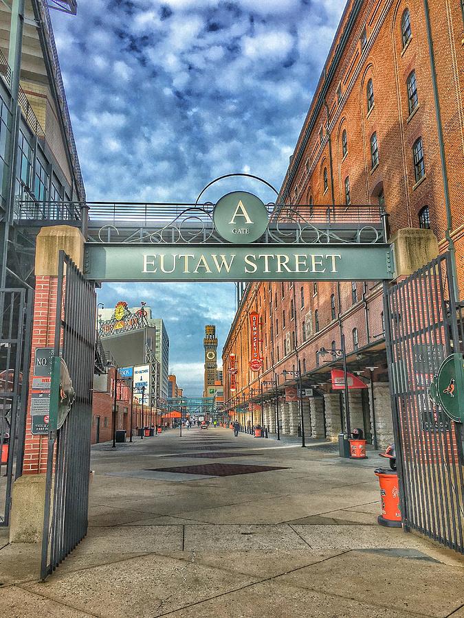 Oriole Park Photograph - Oriole Park at Camden Yards - Eutaw Street Gate by Marianna Mills