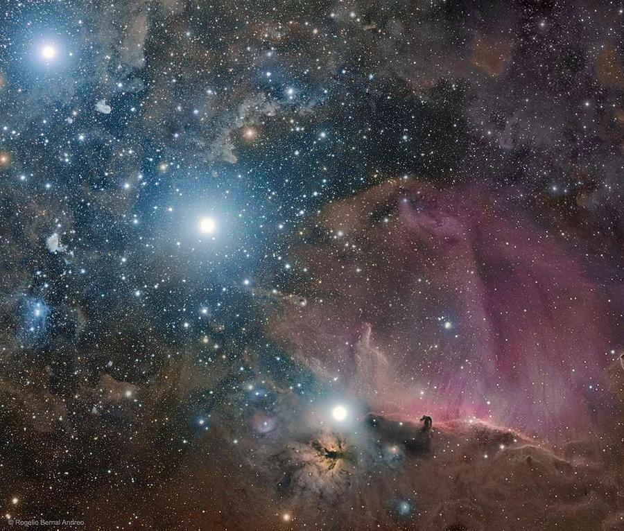 Orion Belt, Flame, and Horsehead Painting by Celestial Images