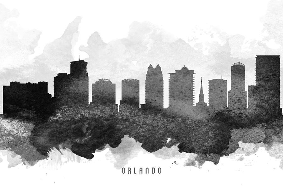 Orlando Painting - Orlando Cityscape 11 by Aged Pixel