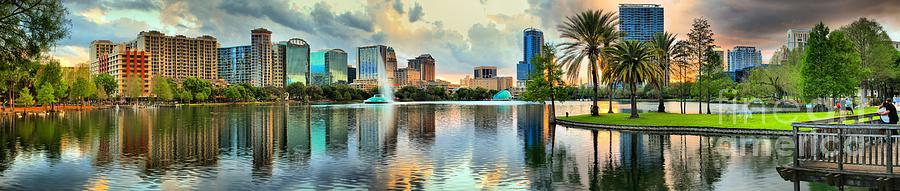 Orlando FL Skyline Panorama Photograph by Adam Jewell