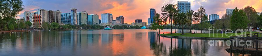 Orlando Florida Pastel Panorama Photograph by Adam Jewell