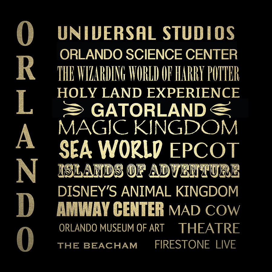 Universal Studios Digital Art - Orlando Famous Landmarks by Patricia Lintner