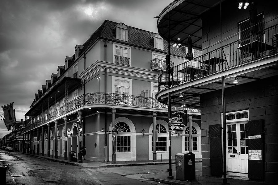 New Orleans Photograph - Orleans And Bourbon In Black and White by Greg and Chrystal Mimbs