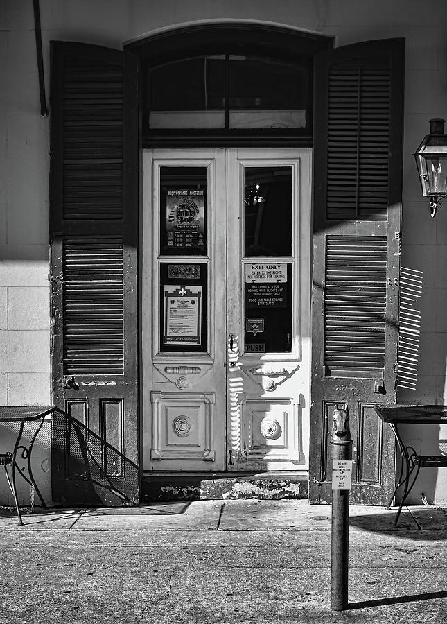 Orleans Grapevine Wine Bar and Bistro - New Orleans - b/w Photograph by Greg Jackson