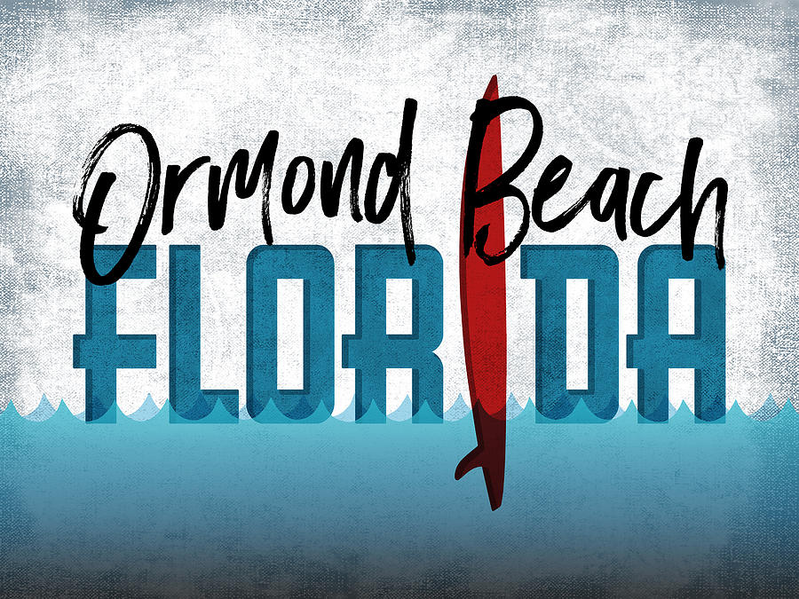 Beach Digital Art - Ormond Beach Red Surfboard	 by Flo Karp