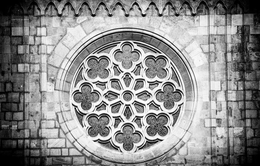 Ornament church window black and white Photograph by Matthias Hauser