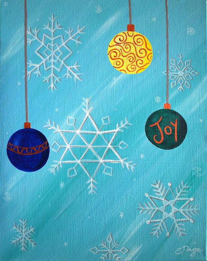 Ornaments and Snowflakes Painting by Emily Page