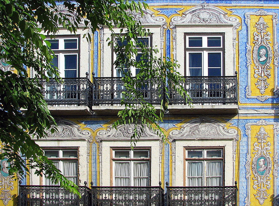 Ornate Building Facade in Lisbon Portugal Photograph by Carla Parris