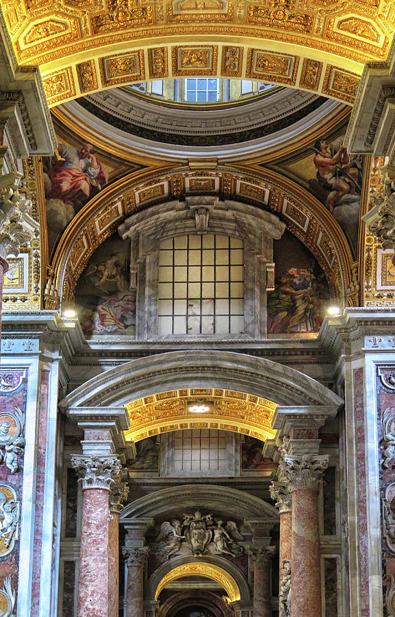 Ornate Ceiling In the Vatican Photograph by Dave Mills
